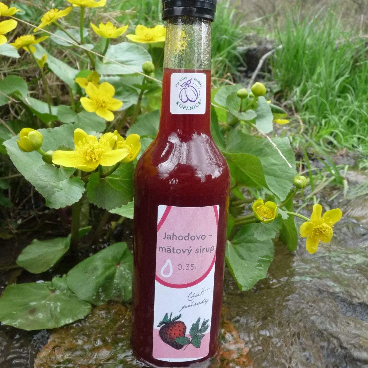 Jahodovo-mätový sirup 0,35 l